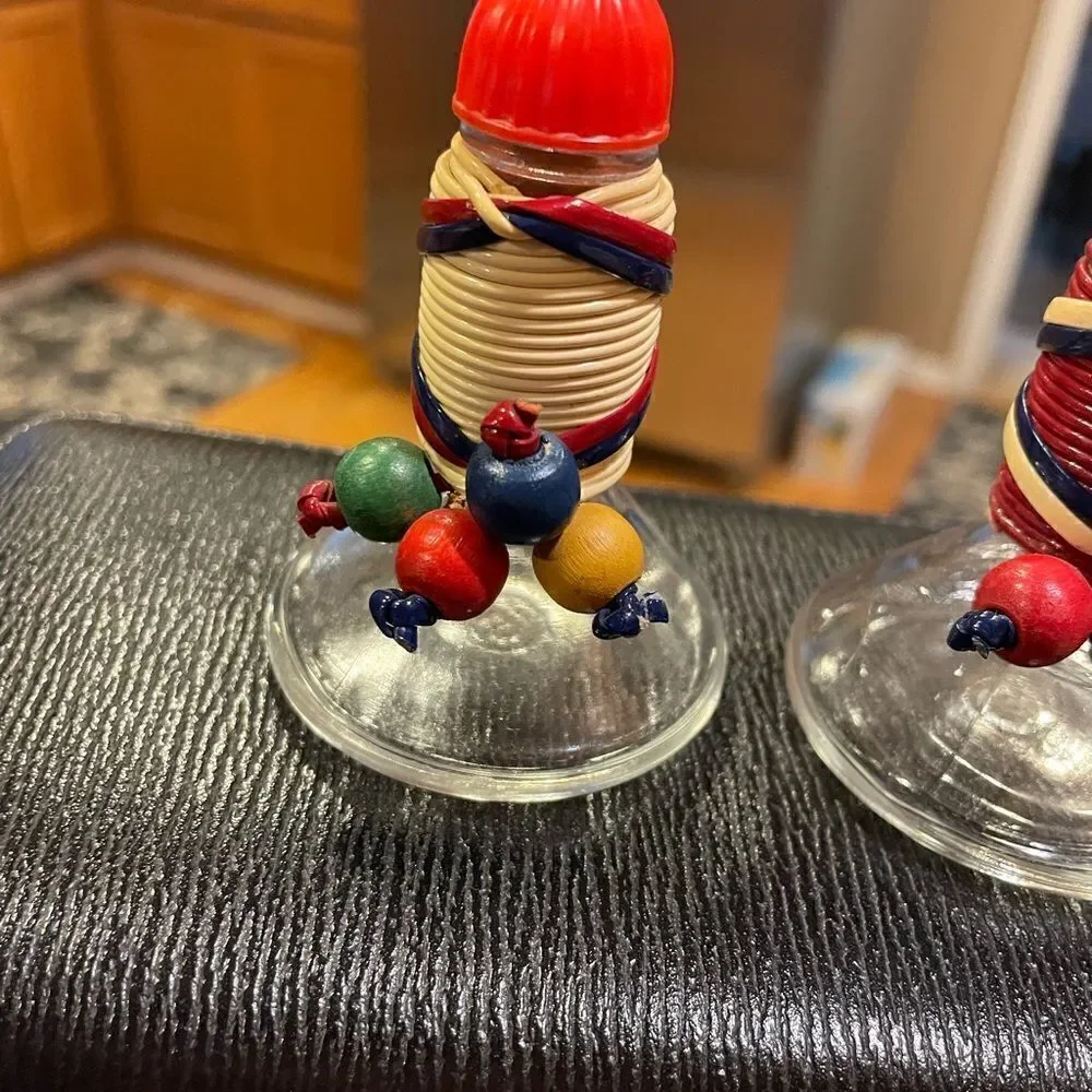 Vintage Nautical Type Glass Salt and Pepper Shakers